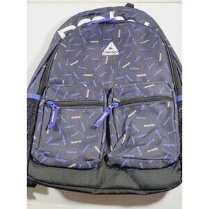 Reebok Sienna Backpack Book Bag Zippered Black Purple Athletic New with Tags